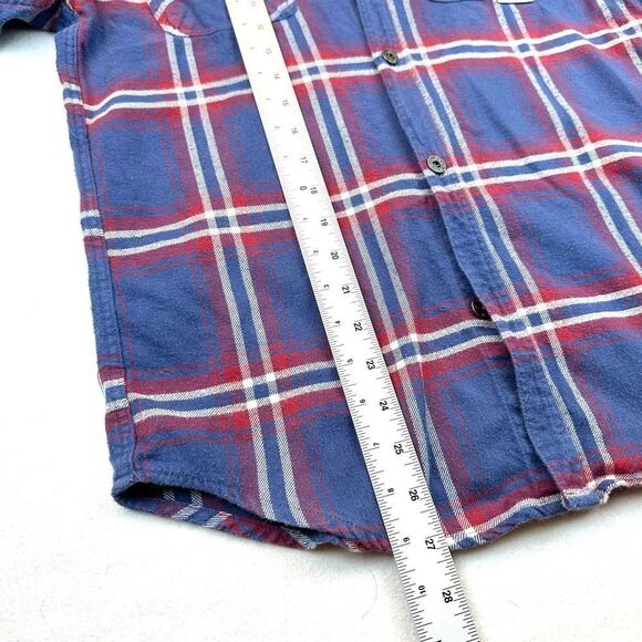 Iron and Resin Red Plaid Freedom Riders Cotton Flannel Shirt Men’s S-M Read - Picture 8 of 11